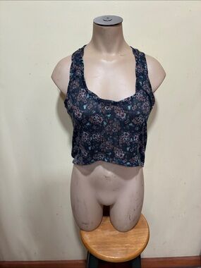 Free People floral racerback crop